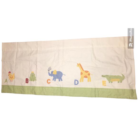 POTTERY BARN‎ KIDS Valance Nursery Window Curtain Animals ABC Applique 43.5"x18" - Picture 2 of 7